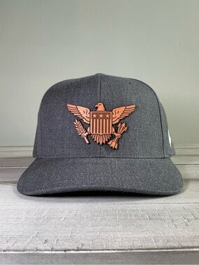 Branded Bills The Great Seal of US Flat Bill Snapback Dark Grey Wool Blend OSFM